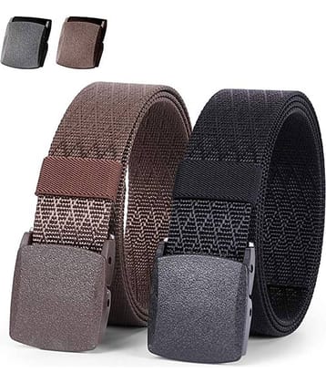 Edifier - Multicolor Nylon Men's Casual Belt ( Pack of 2 )