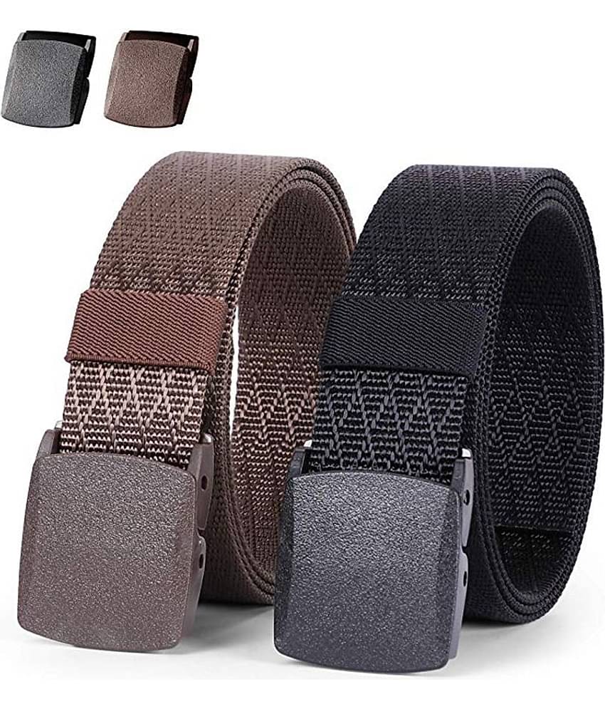 Edifier - Multicolor Nylon Men's Casual Belt ( Pack of 2 )