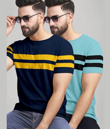 AUSK Pack of 2 Cotton Blend Regular Fit Men's T-Shirt ( Multicolor )
