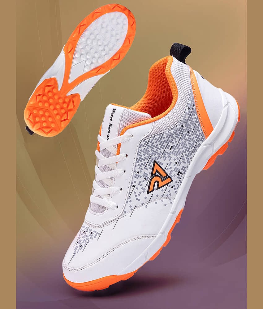 RUN SEVEN Orange Cricket Shoes