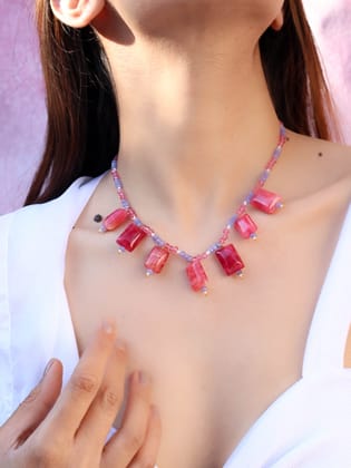 Posie Purple-Red Necklace-Pink