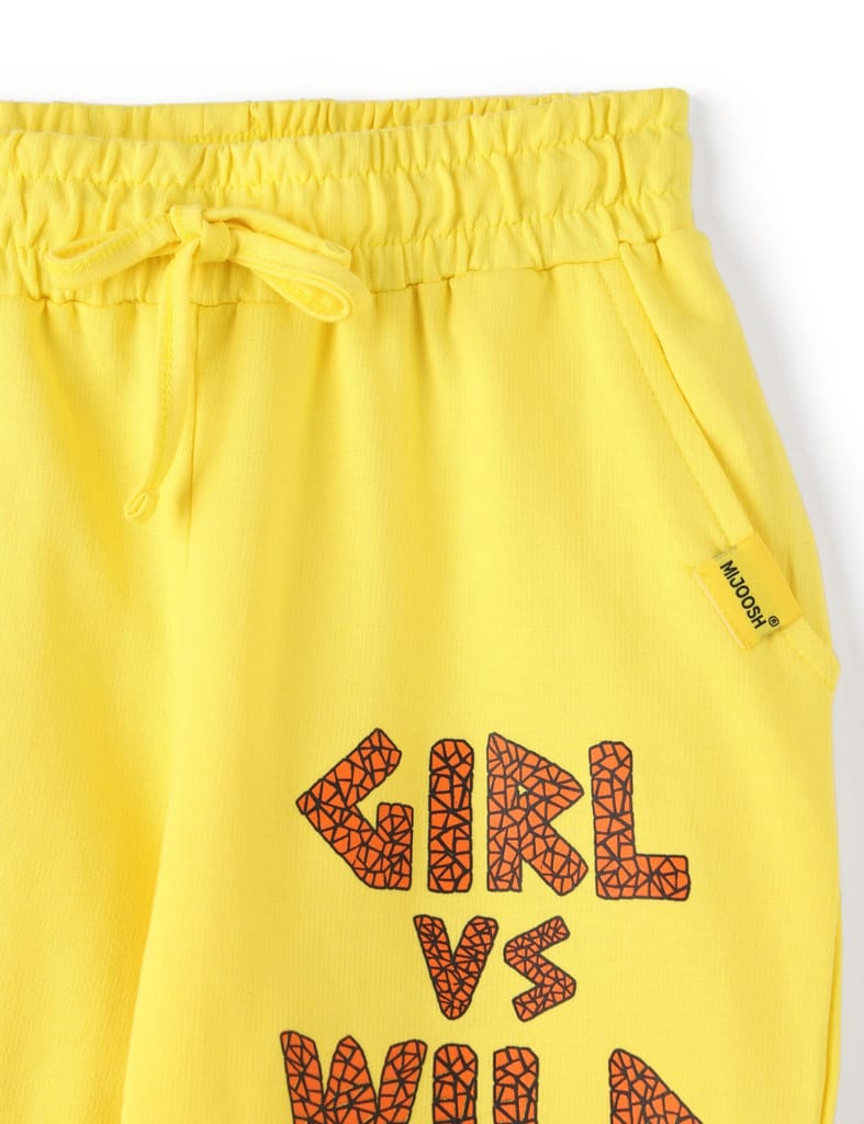 Sophisticated Kids Girls Capri Pants Cotton French Terry Blazing Yellow Girl vs Wild 2025 at Sho