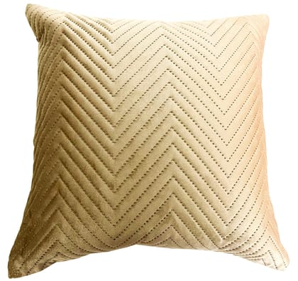 Omkar by 3 Inc. Set of 5 Decorative Hand Quilted Velvet Throw/Pillow Cushion Cover for Living Bedroom Sofa (Brown 16x16 Inch- 40x40 Cms)