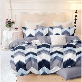 Double Bed Printed Cotton Bedsheet with 2 Pillow Covers (90100 inches)