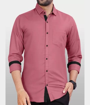 JEEVAAN - THE PERFECT FASHION Cotton Blend Slim Fit Solids Full Sleeves Men's Casual Shirt - Pink ( Pack of 1 )