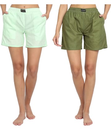 SREY Cotton Bermuda - Green Pack of 2