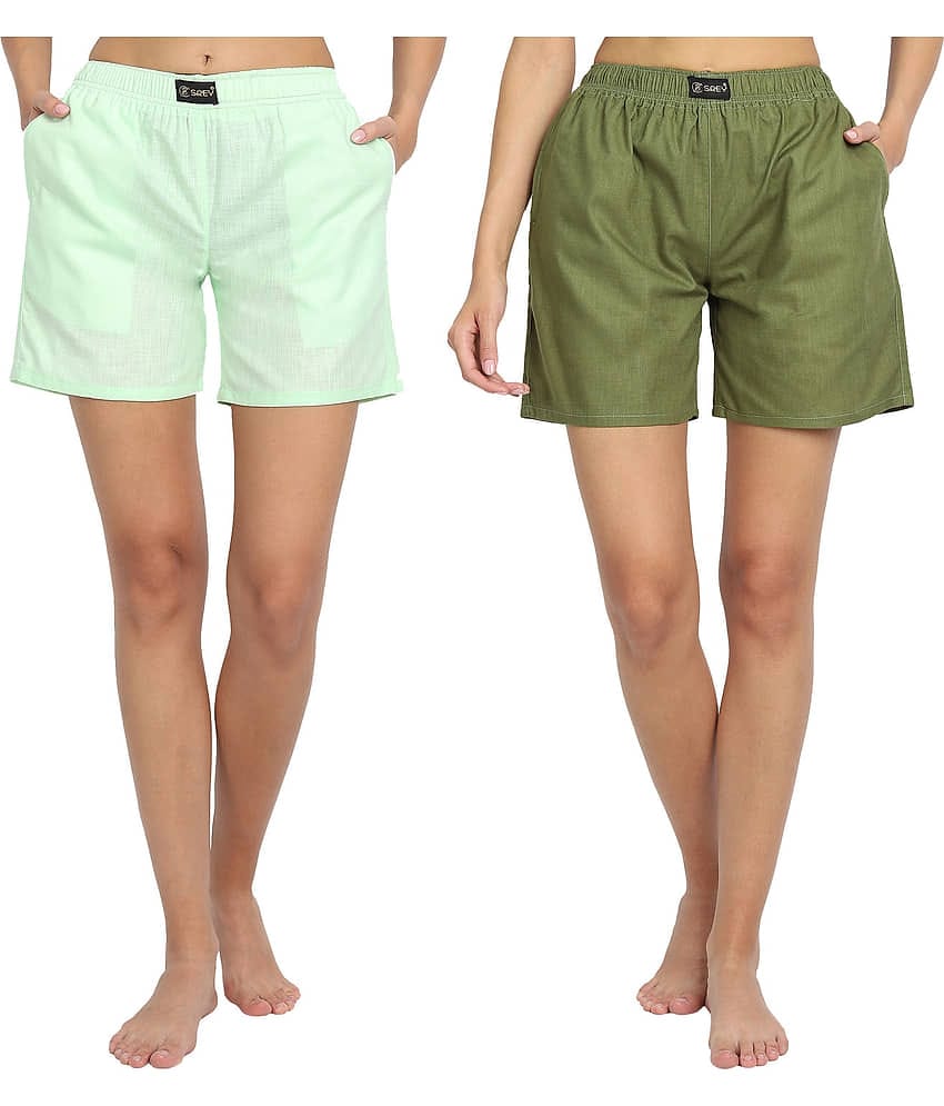 SREY Cotton Bermuda - Green Pack of 2