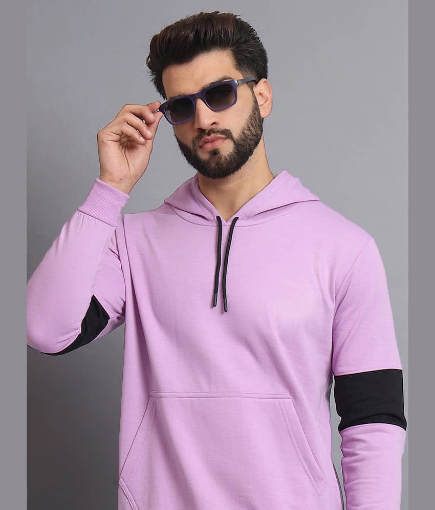 RELANE Fleece Hooded Men's Sweatshirt - Lavender ( Pack of 1 )