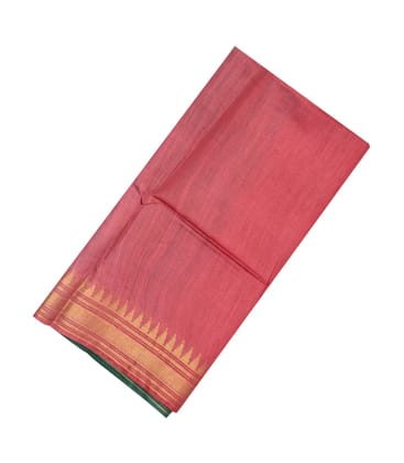Chesnutt Pink Woven Tussar Silk Saree With Green Pallu-TU2556-Chestnut Pink