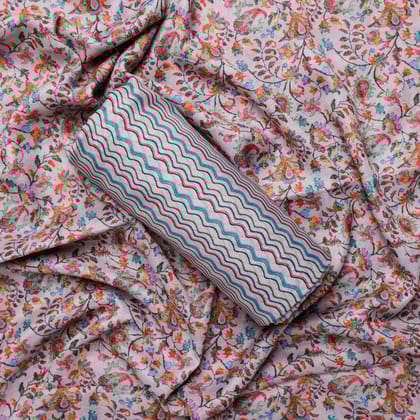 Cream Muslin Printed Unstitched Fabric Set (5 Meter Set)
