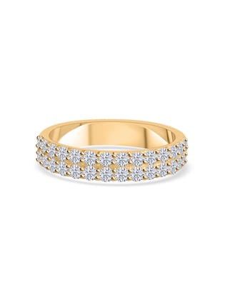 Lab Grown Half Eternity Diamond Band Ring For Women-10 / 9K / Yellow Gold