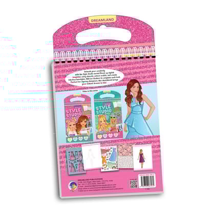 Dreamland Style Studio Fashion Sketch Activity Book 1 for Girls Age 4-8 years– Creative Design Kit with Sticker Sheets, Stencil Sheets, Dressing Paper & Sketch Pages | Fun DIY Activity Book