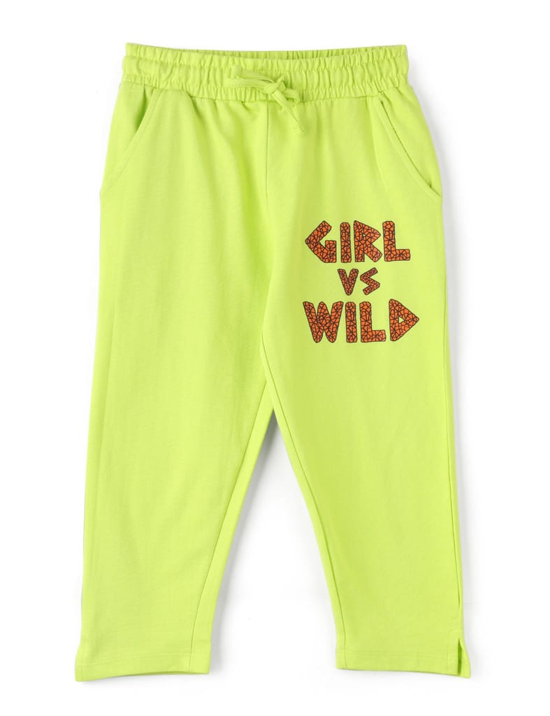 New Kids Girls Capri Pants Cotton French Terry Acid Lime Green Girl vs Wild 2025 at ShopCircuit 