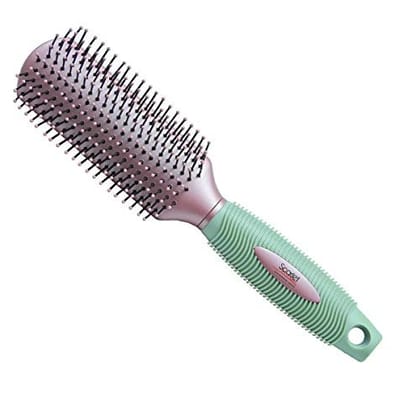 Scarlet Line Professional 9 Rows Medium Styling Flat Hair Brush With Rubber Handle For Men & Women