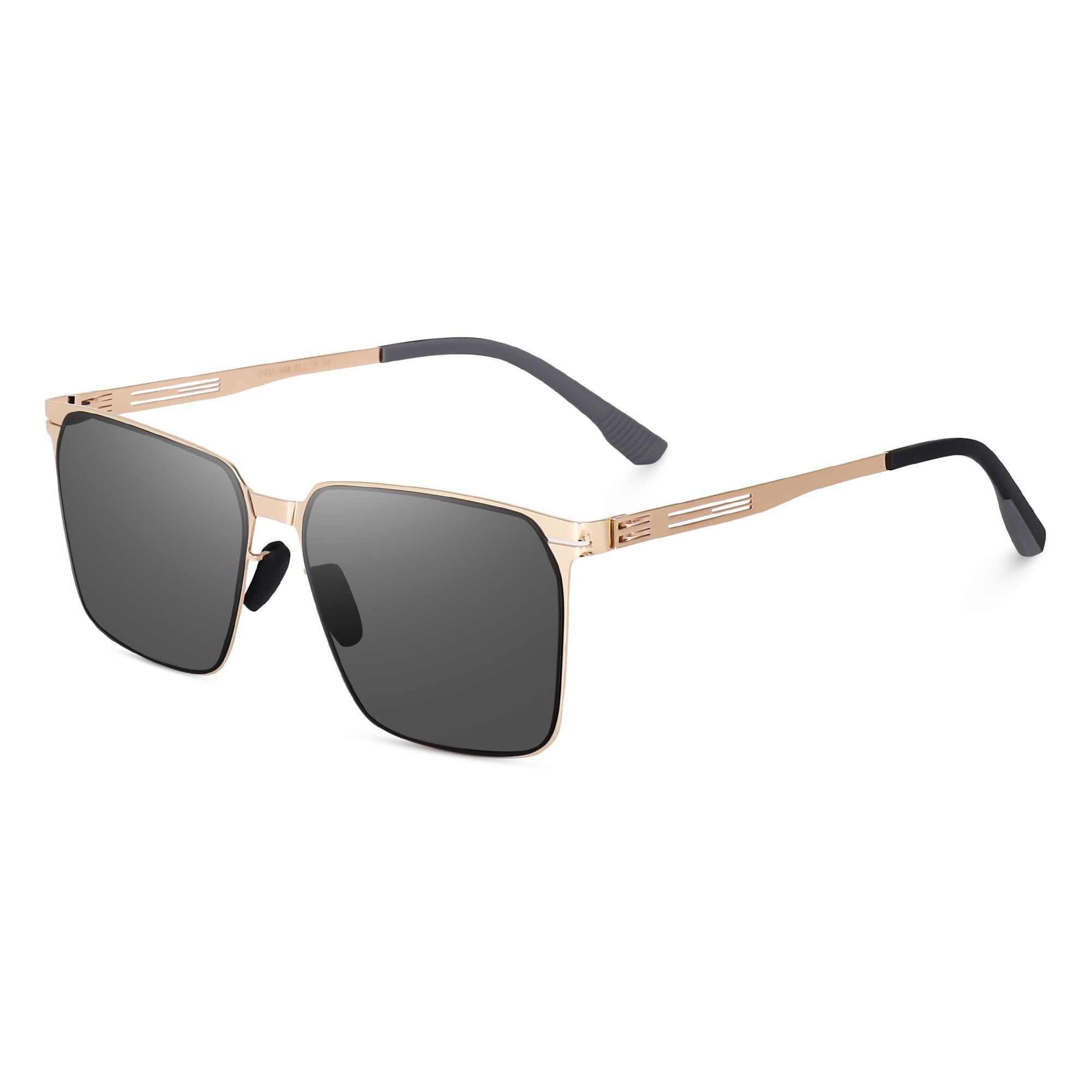 Dervin UV Protected Rectangular Sunglasses for Men & Women | Latest Trendy Design | Lightweight & Stylish Eyewear (Large Size)-Black