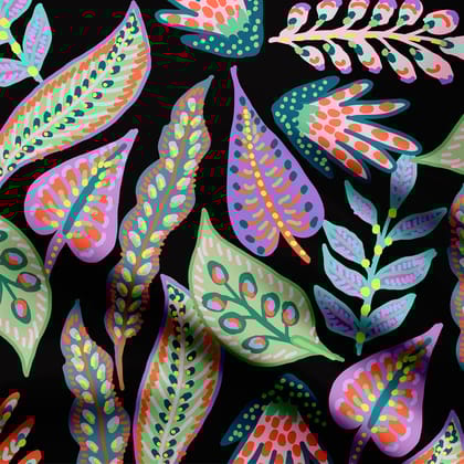 Color Intense Tropical Abstracts Print Fabric-Cotton