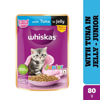 Whiskas Tuna in Jelly Kitten (2-12 Months) Wet Cat Food 80g