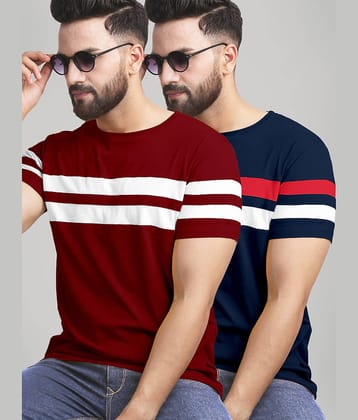 AUSK Pack of 2 Cotton Blend Regular Fit Men's T-Shirt ( Mustard )