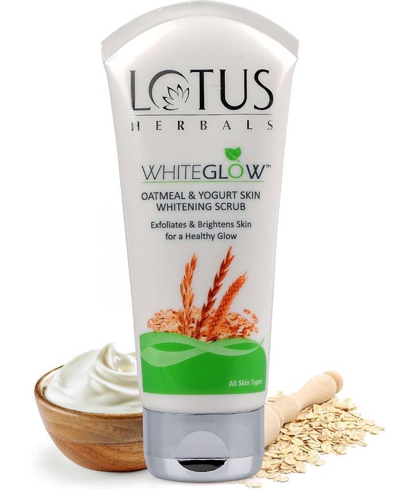 Lotus Herbals Whiteglow Oatmeal & Yogurt Skin Whitening & Brightening Scrub, 100G