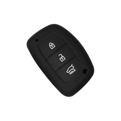 Car Silicone Rubber Key Cover for Hyundai Cretaa / I20 Elite  Black  Premium Protection, Durability, and Style ( Pack of 1).