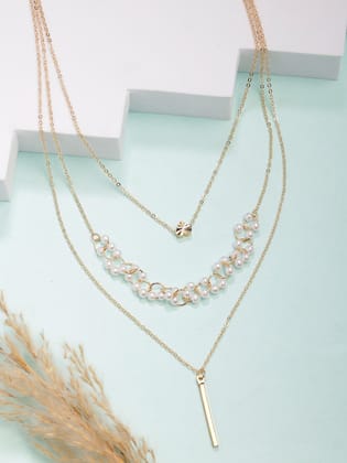 NVR Women's Gold-Plated Beaded Layered Chain-Onesize / Gold / Alloy