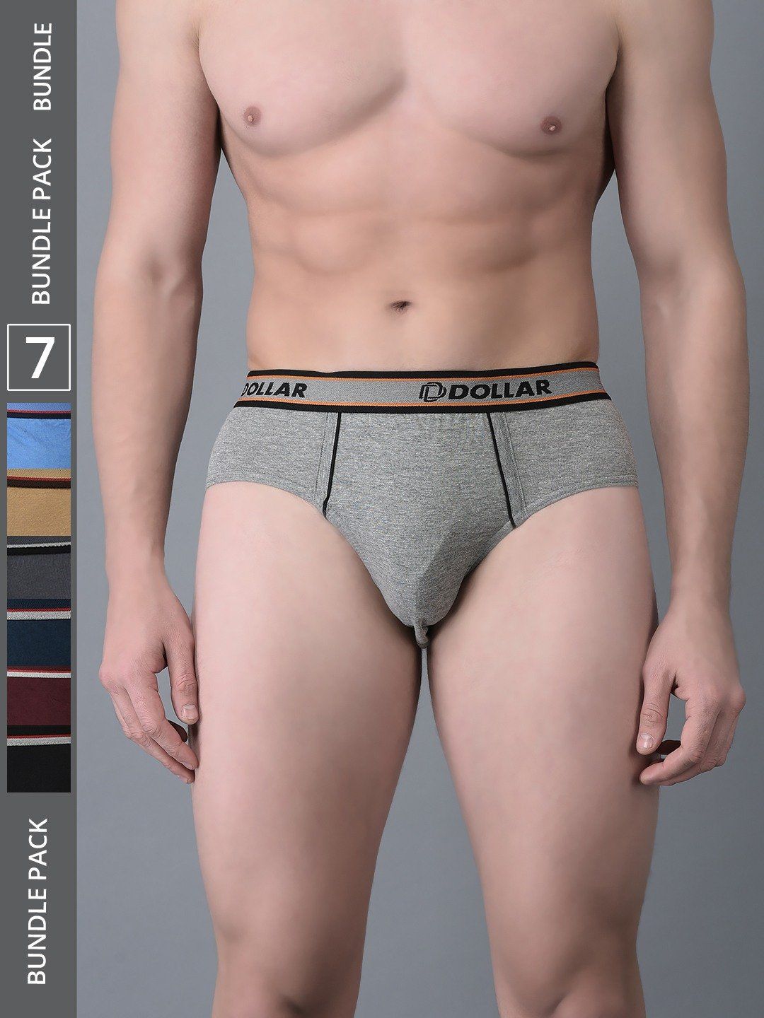 Men's Assorted Pack of 7 Combed Cotton Solid Brief With Anti-Microbial Odour Control