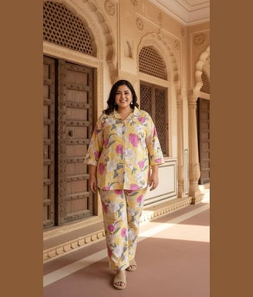 Flavia Creation Women Printed Shirt With Trousers Co-Ord Set ( Multicolor )