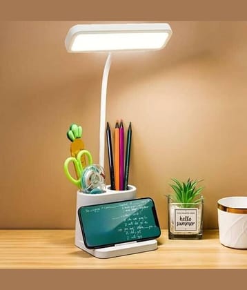 FIRSTLIKE White Study Table Lamp ( Pack of 1 )