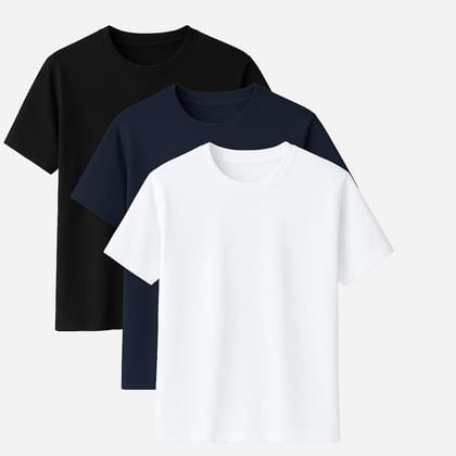 Navy, White & Black 3 Pack Short Sleeve T-Shirts Navy, White & Black 3 Pack Short Sleeve T-Shirts
