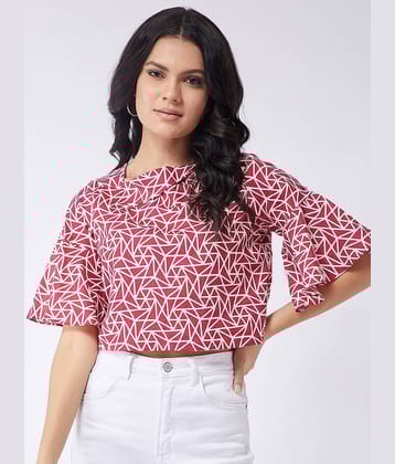 Zima Leto Women's Cotton Crop Top ( Red )