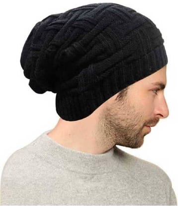 Bolax Pack of 1 Woollen Men's Cap ( Black )