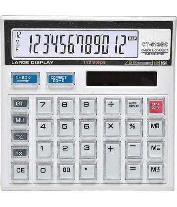 citllzen Financial and Business Office Calculator with Large LCD Display and Acrylic Protected Mirror Buttons(White)-512GC