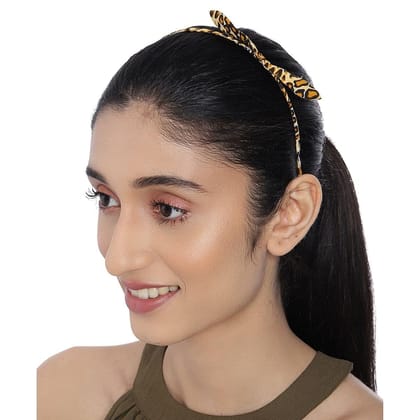 Women Brown Leapord Print Hairband