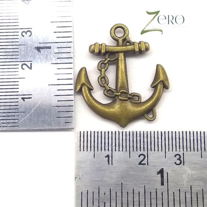 Brand Zero Vintage Metal Charms - Anchor - Pack of 10 Pcs - 30mm*26mm*3mm