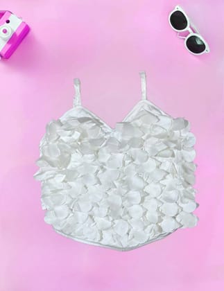 Girls Spaghetti Top [GT-451] [1-12Years]-1-2Y (Size - 18) / White
