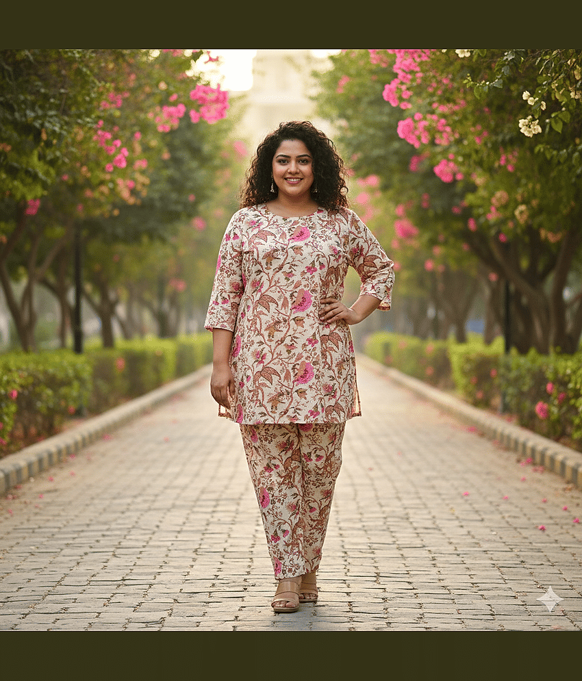 Flavia Creation Women Top With Trousers Co-Ord Set ( Multi Color )