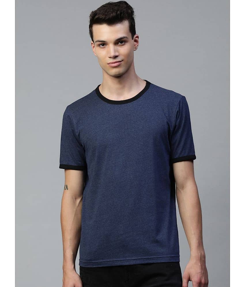 Huetrap Pack of 1 Cotton Blend Regular Fit Men's T-Shirt ( Blue )