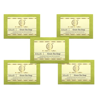Khadi Natural Green Tea Soap Combo Pack Of 5 – 125gm Each