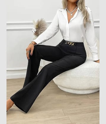 Kashian Pack of 1 Cotton Blend Flared Women's Palazzos ( Black )