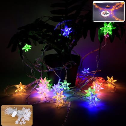 Multicolor LED Decorative String Light with Star-Shaped Covers (8 Meter)