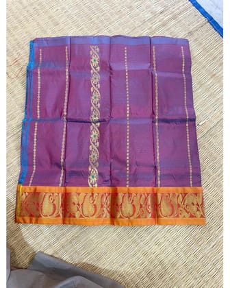 KANCHIPURAM PATTU PURPLE COLOR PAVADAI FOR KIDS