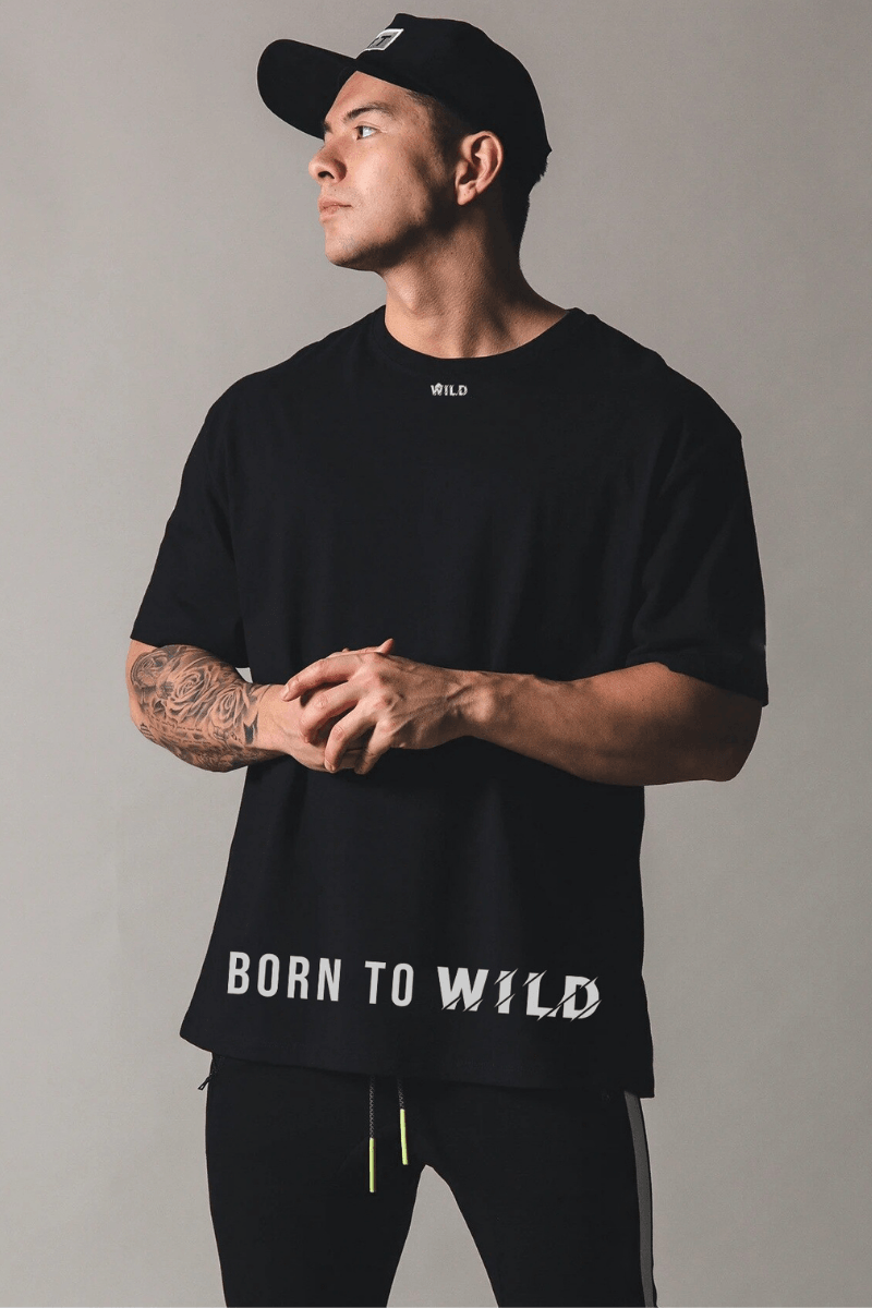 Born To wild Classic Oversized T-shirt-S / BLACK