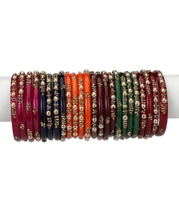 Afast Designer Matching Color Fashionable Bangle Set Combo Hand Decorative (Set Of 24) -SM 2.2
