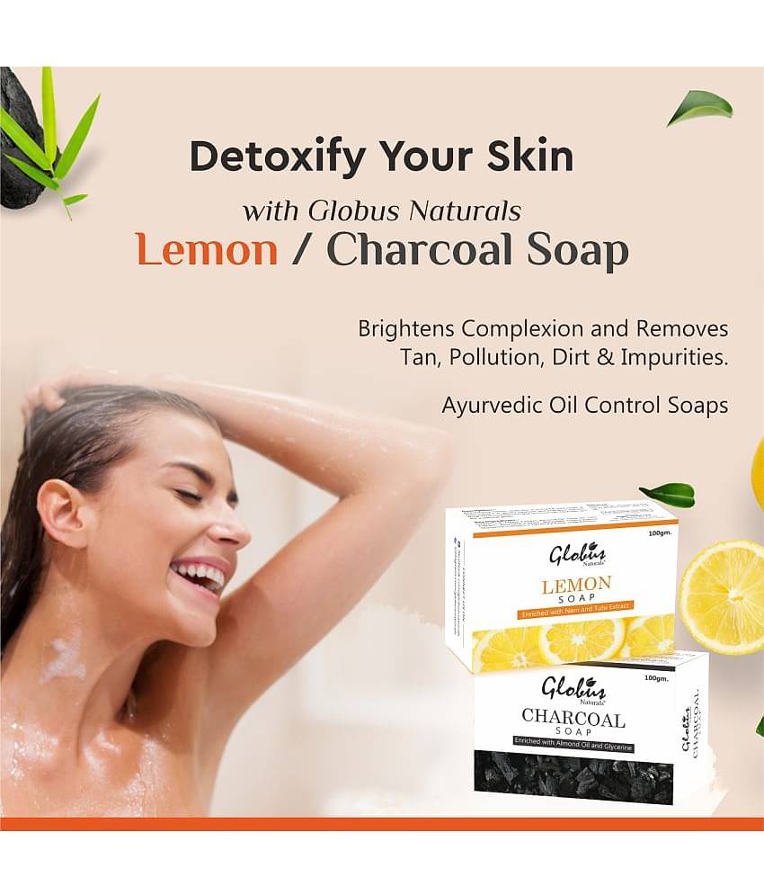Globus Naturals Lemon and Charcoal Soap, 200gm