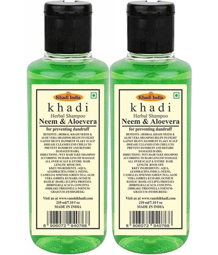 Khadi Herbal Neem & Aloevera Natural Shampoo 420 mL Pack of 2