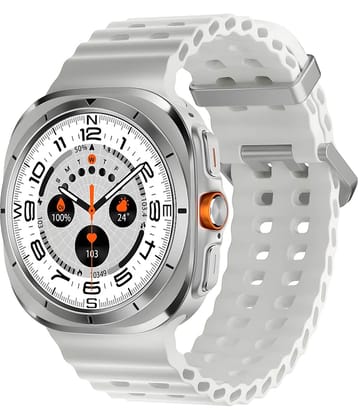 VERONIC IPS LCD BT Calling Smart Watch with Silicone Strap Upto 1-2 days Backup ( White )