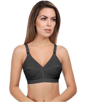 Eve's Beauty Cotton Non Padded Women's Minimizer Bra ( Black )