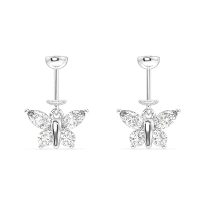 Four marquise butterfly - Helix Hanging-Rhodium plated