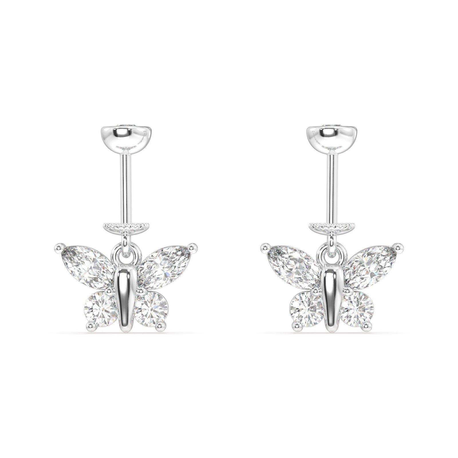 Four marquise butterfly - Helix Hanging-Rhodium plated