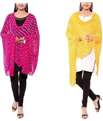 Apratim Multicoloured Chiffon Leheria Dupatta